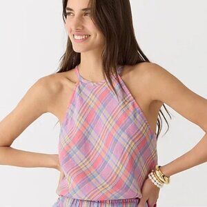 J.Crew Pink Plaid Halter Top size small